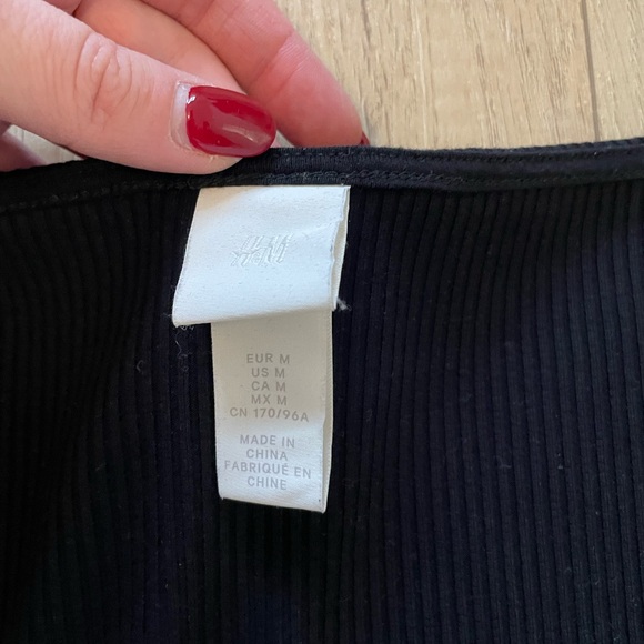 H&M Black Square Neck Ribbed Top - Picture 4 of 4